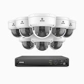 HZ804 - 4K 8 Channel 8 Cameras PoE Security System, 4X Optical Zoom, 2.8 - 12 MM Motorized Varifocal Lens, Smart Dual Light Night Vision, Motion Detection 2.0, Built-in Microphone, Siren & Strobe Alarm, Upgraded Version
